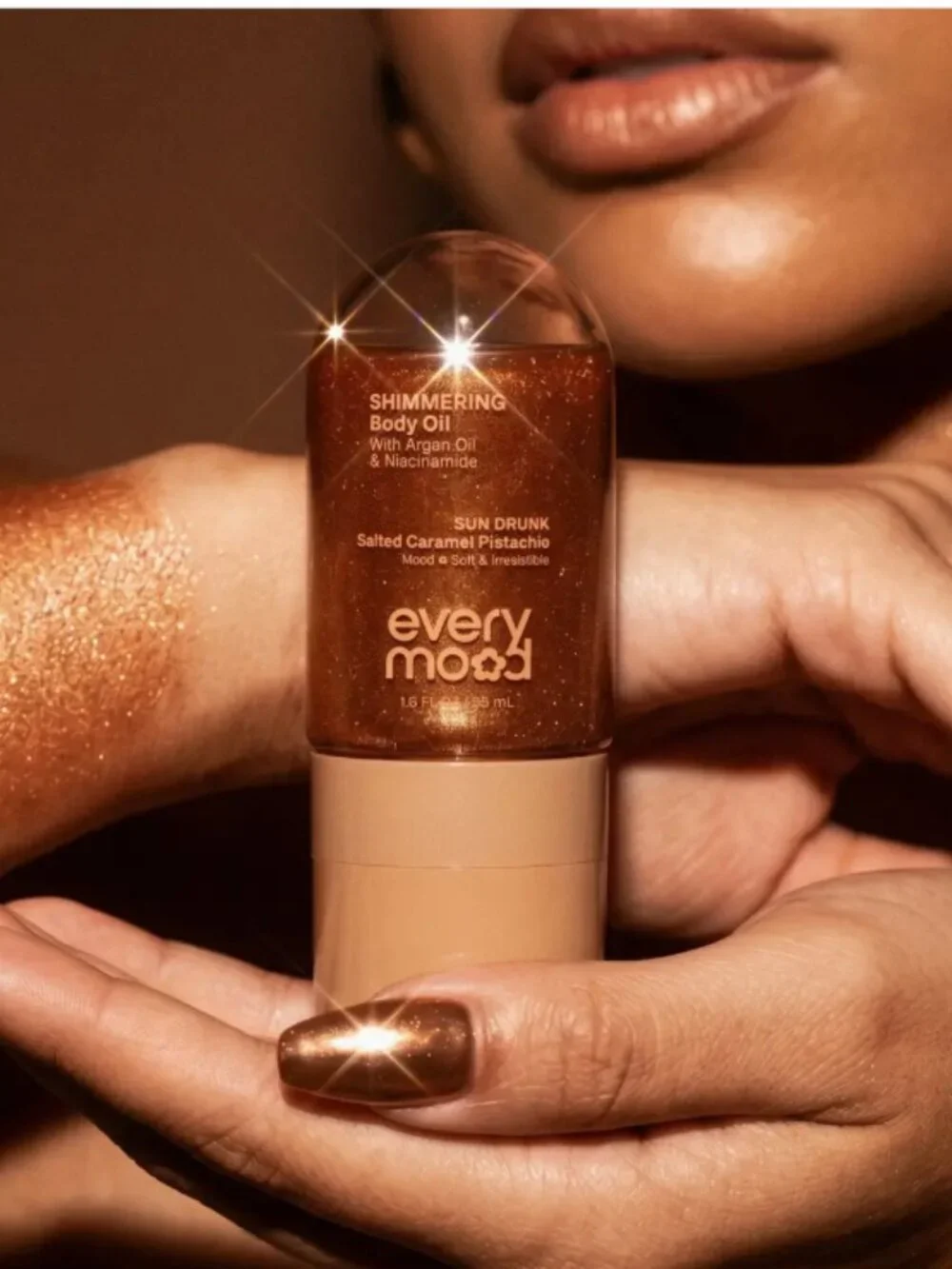 Every Mood Shimmering Body Oil-Sun Drunk Salted Caramel Pistachio